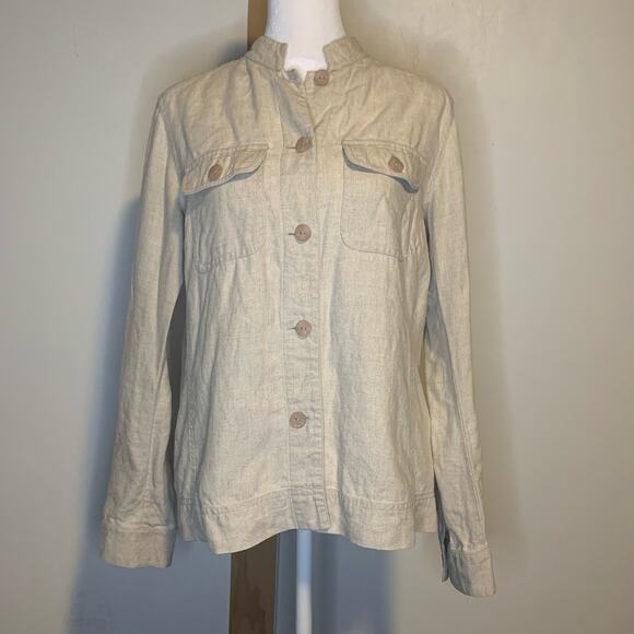 Sigrid Olsen SOBlue beige linen jacket size S - Picture 2 of 11